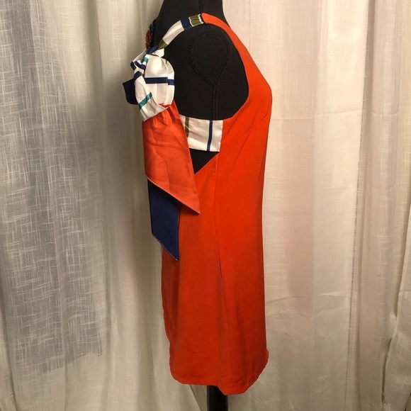 Lulu’s Orange Red Colorful Striped Backless Dress size Small - Picture 6 of 15